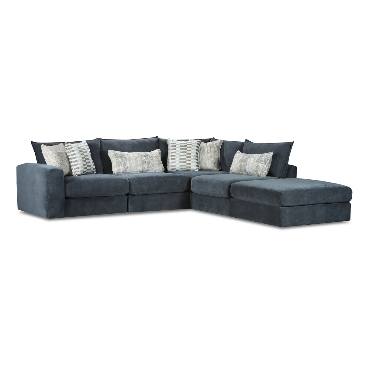 Front right view of Floza Ink 5 Piece Left Arm Sectional