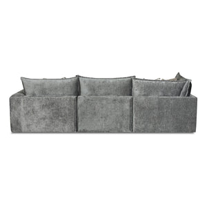 Back view of Floza Steel 5 Piece Left Arm Sectional