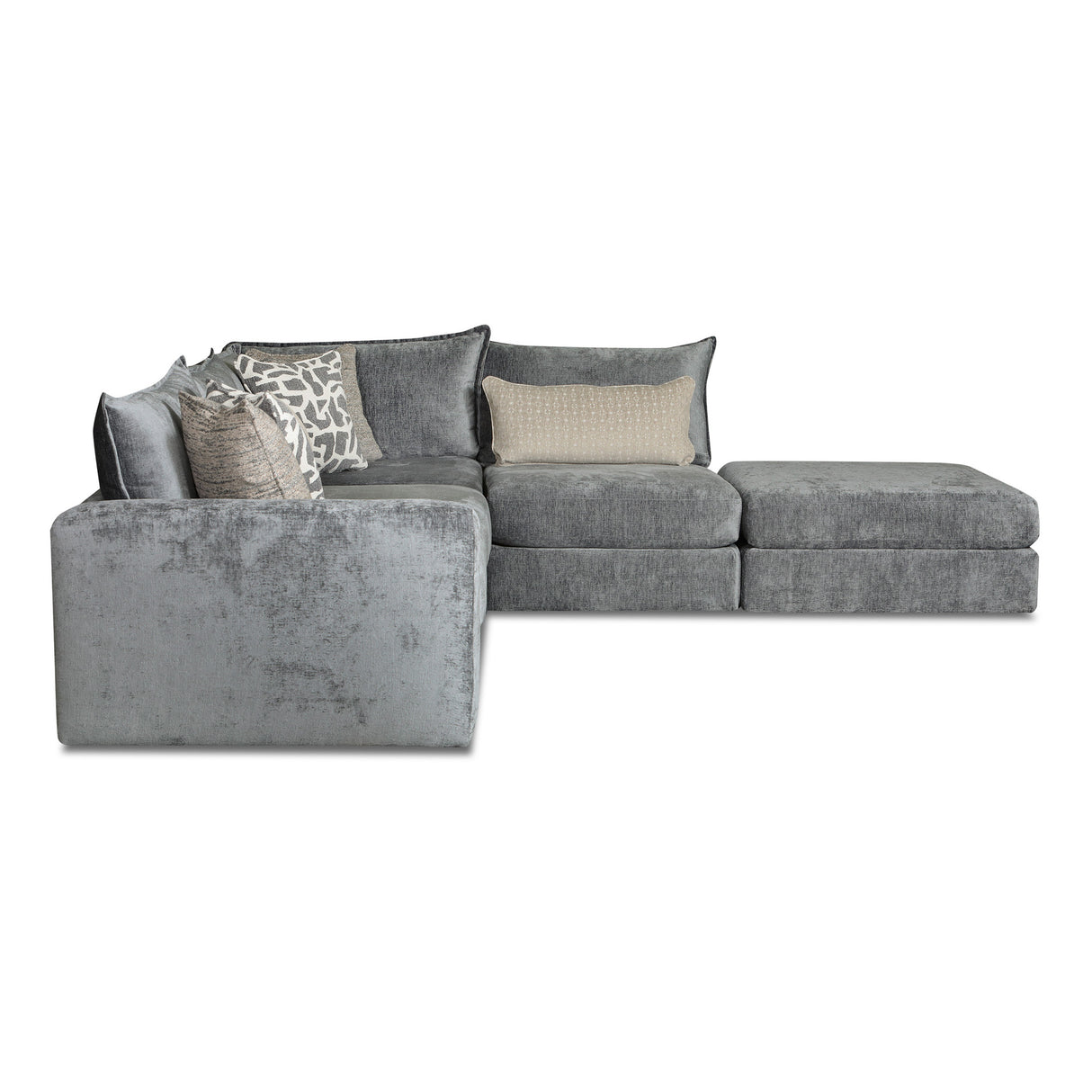 Side view of Floza Steel 5 Piece Left Arm Sectional