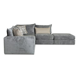 Side view of Floza Steel 5 Piece Left Arm Sectional