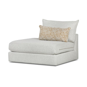 Front right view of Floza Pewter Left Armless Chaise