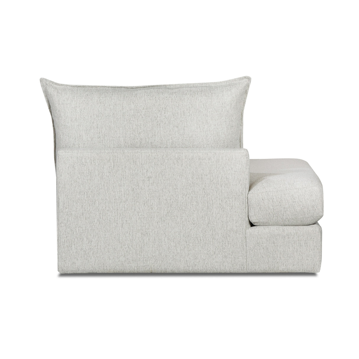 Back view of Floza Pewter Left Armless Chaise