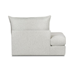 Back view of Floza Pewter Left Armless Chaise