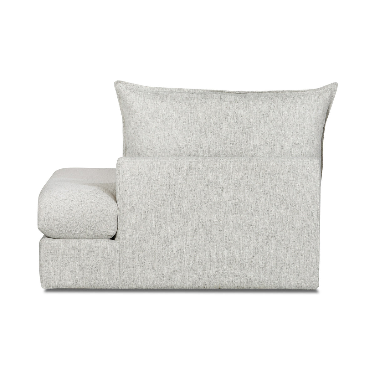 Back view of Floza Pewter Right Armless Chaise