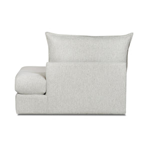 Back view of Floza Pewter Right Armless Chaise