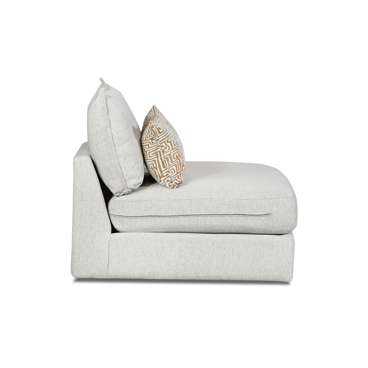 Side view of Floza Pewter Right Armless Chaise