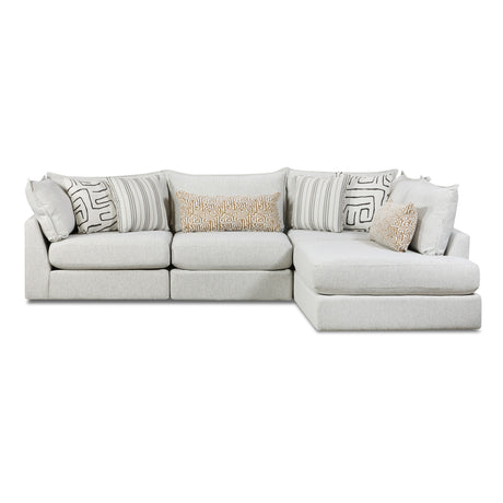Floza Pewter 4 Piece Right Armless Chaise Sectional QK1104759