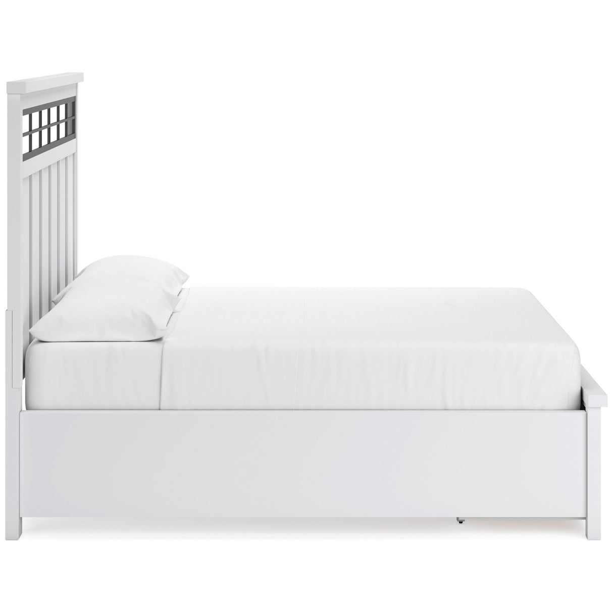 Side view of Ashbryn White King Storage Bed