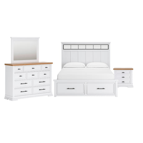 Ashbryn White King 4 Piece Room Group QK1104785