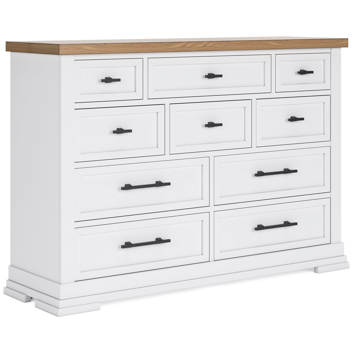Front right view of Ashbryn White Dresser
