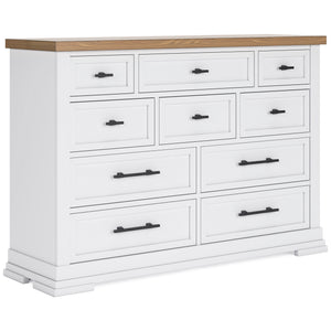 Front right view of Ashbryn White Dresser