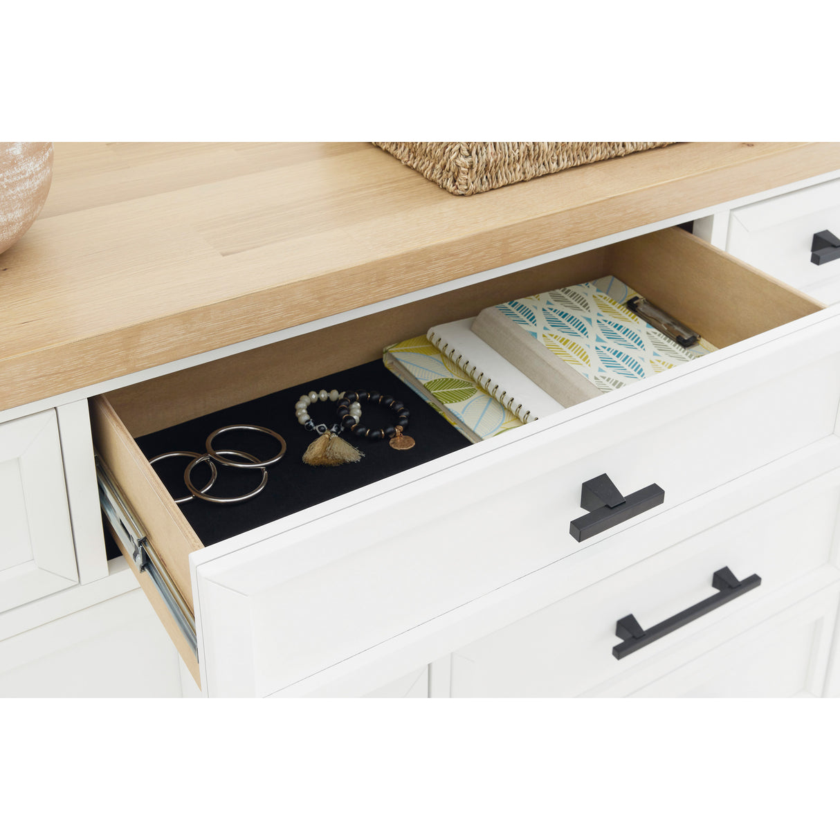 Detail view of Ashbryn White Dresser