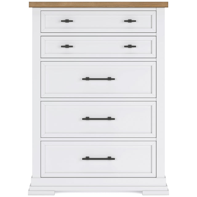 Ashbryn White 5 Drawer Chest QK1104788