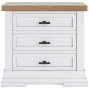 Ashbryn White 3 Drawer Nightstand QK1104789