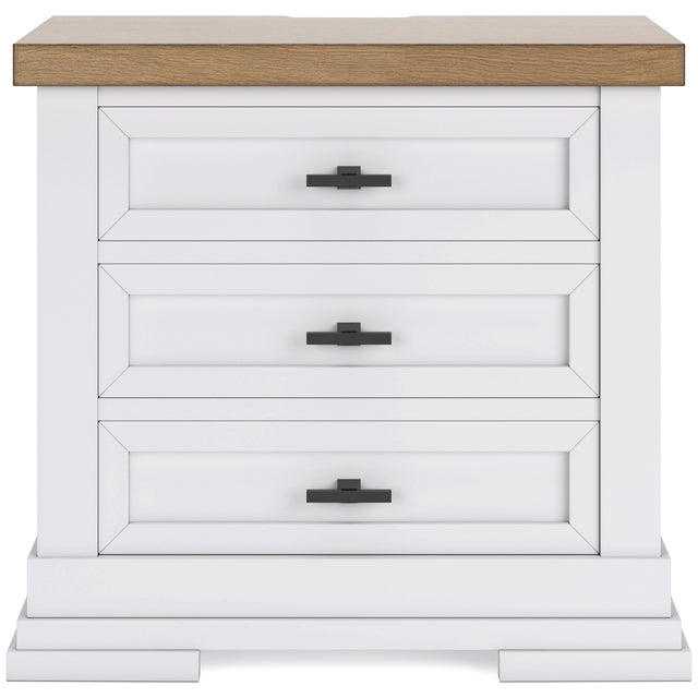Ashbryn White 3 Drawer Nightstand QK1104789