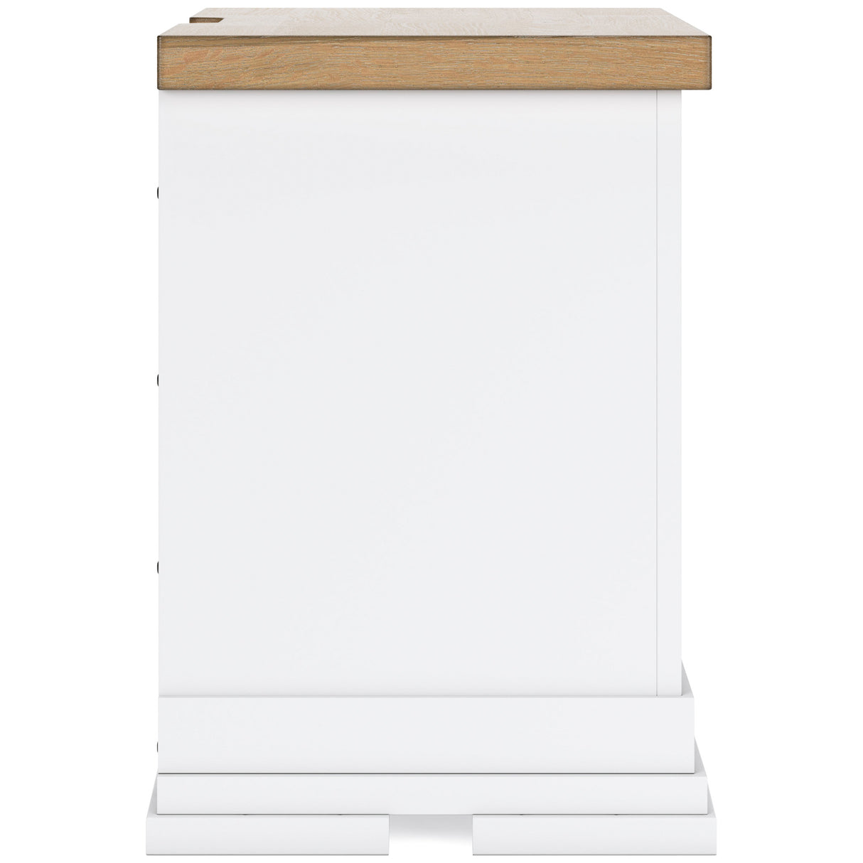 Side view of Ashbryn White 3 Drawer Nightstand