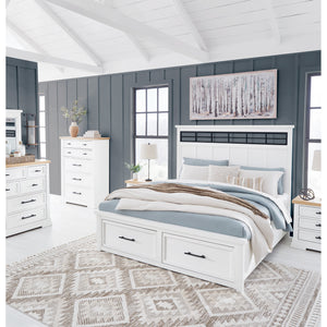 Room setting 2 featuring Ashbryn White Queen Storage Bed