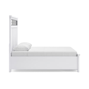 Side view of Ashbryn White Queen Storage Bed