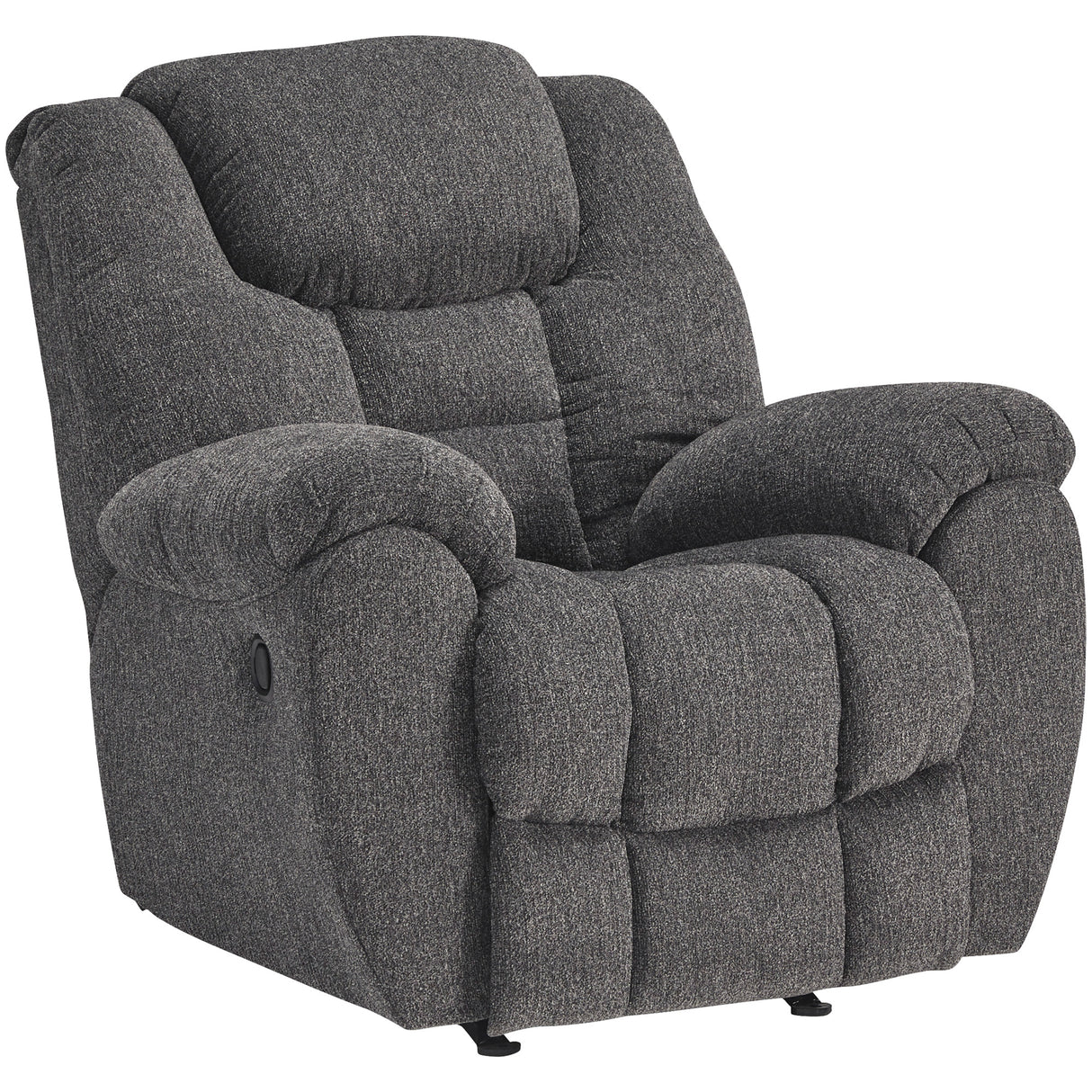 Front right view of Foreside Charcoal Rocker Recliner