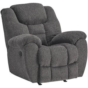 Front right view of Foreside Charcoal Rocker Recliner