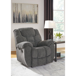 A room setting featuring Foreside Charcoal Rocker Recliner