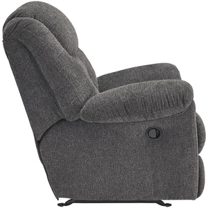 Side view of Foreside Charcoal Rocker Recliner