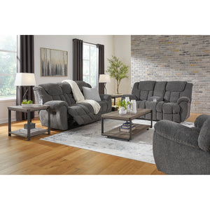 Room setting 2 featuring Foreside Charcoal Reclining Sofa