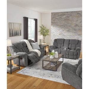 Room setting 4 featuring Foreside Charcoal Reclining Sofa