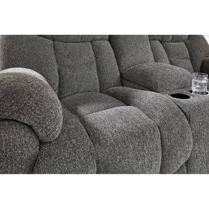 Detail view 2 of Foreside Charcoal Reclining Console Loveseat