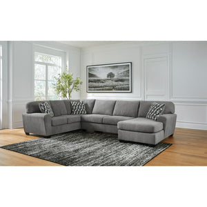 A room setting featuring Birkdale Court Gray 3 Piece Right Chaise Sectional