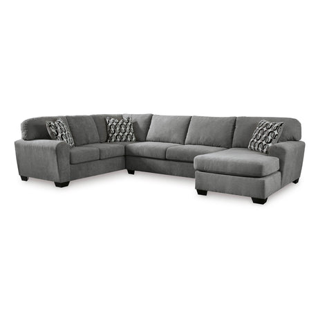 Birkdale Court Gray 3 Piece Right Chaise Sectional QK1104807