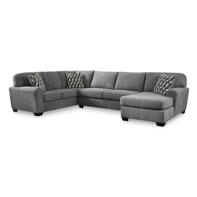Birkdale Court Gray 3 Piece Right Chaise Sectional QK1104807