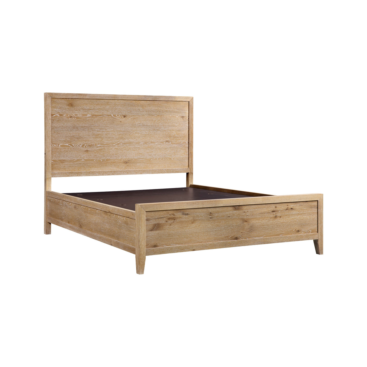 Detail view of Norwich Rustic Antique Oak Queen Panel Bed