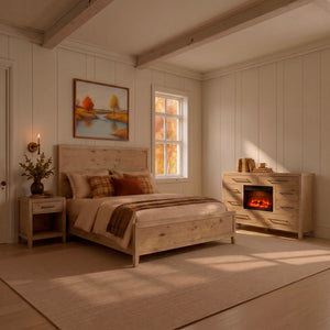 Room setting 2 featuring Norwich Rustic Antique Oak Queen Panel Bed