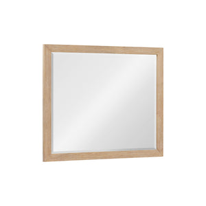 Front right view of Norwich Rustic Antique Oak Landscape Mirror