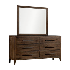 Front right view of Norwich Rustic Driftwood Oak 6 Drawer Dresser
