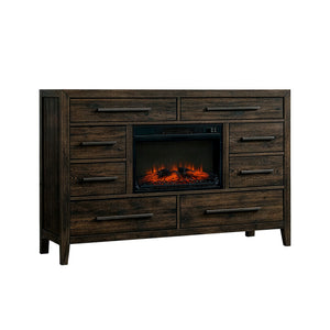 Front right view of Norwich Rustic Driftwood Oak Fireplace Chest