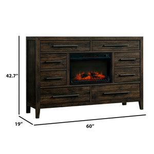 Detail view of Norwich Rustic Driftwood Oak Fireplace Chest