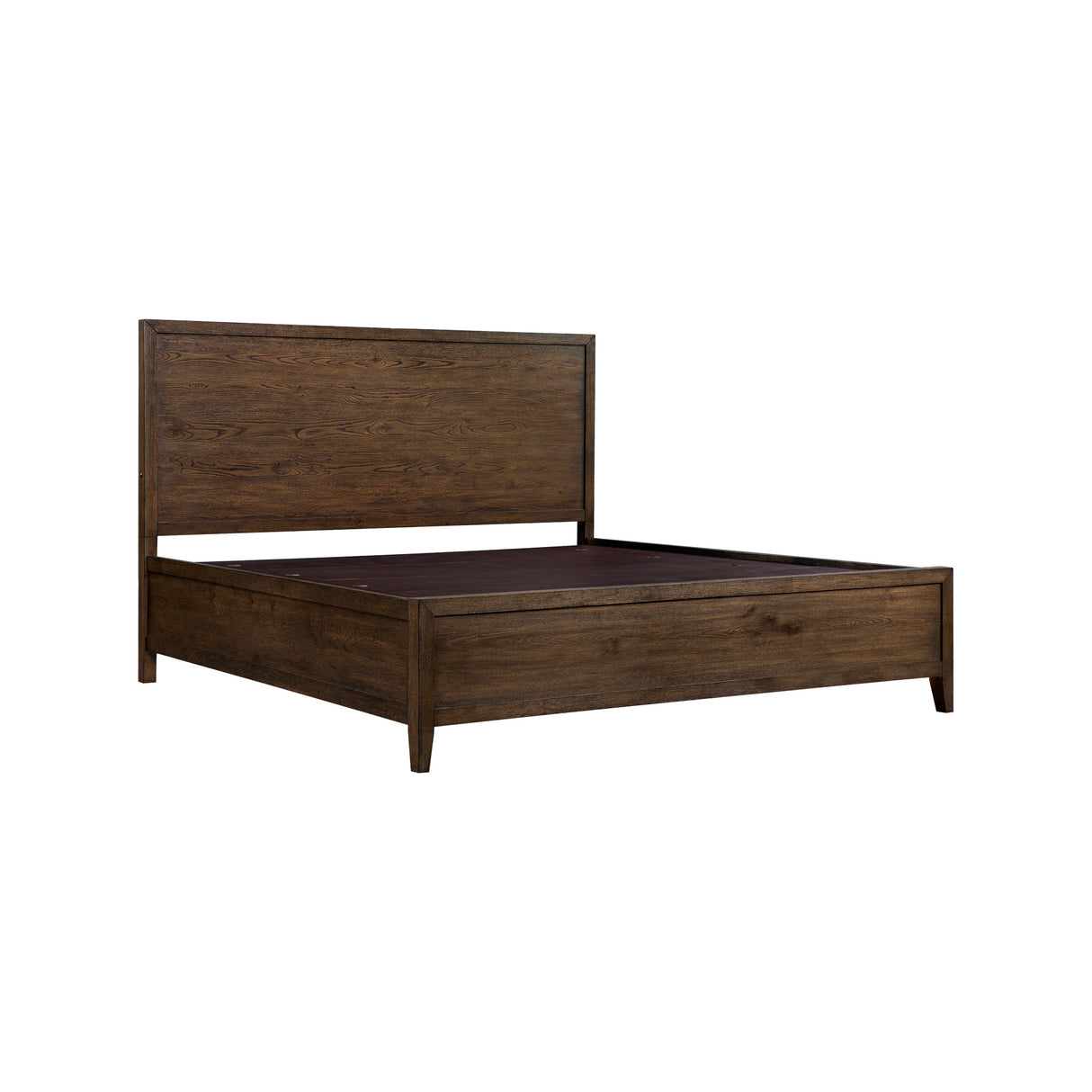 Detail view of Norwich Rustic Driftwood Oak King Panel Bed