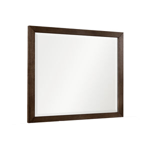 Front right view of Norwich Rustic Driftwood Oak Landscape Mirror