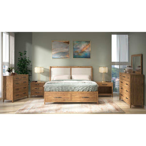 A room setting featuring Belgium Sandrift 4 Piece Queen Storage Room Group