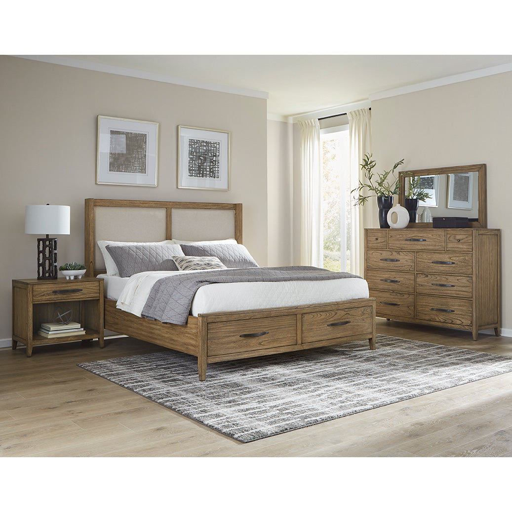 A room setting featuring Belgium Sandrift 9 Drawer Dresser