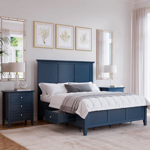 A room setting featuring Grace Blueberry Queen Storage Bed