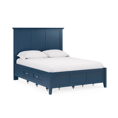 Front right view of Grace Blueberry King Storage Bed