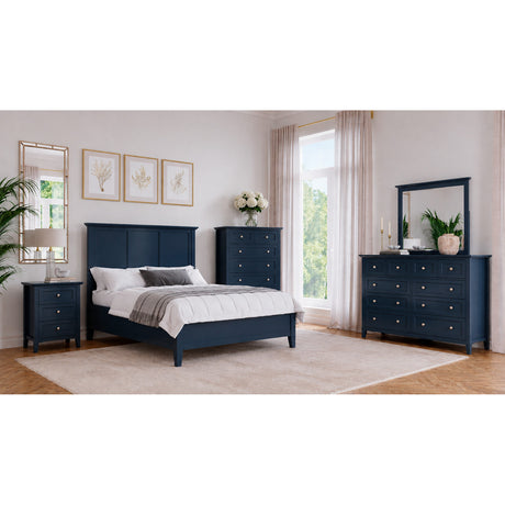 A room setting featuring Grace Blueberry King 4 Piece Room Group