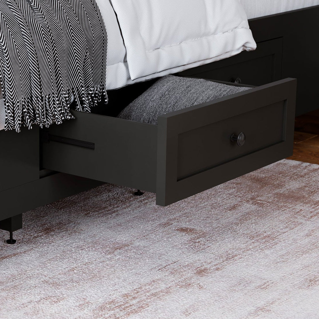 Detail view of Grace Raven Queen Storage Bed