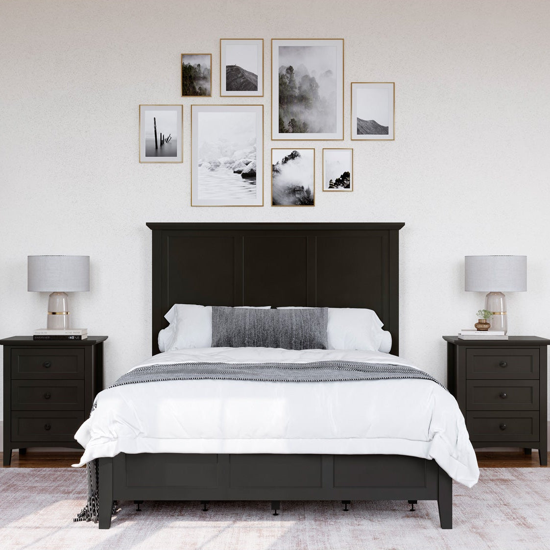A room setting featuring Grace Raven Queen Storage Bed