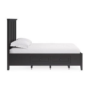 Side view of Grace Raven Queen Storage Bed