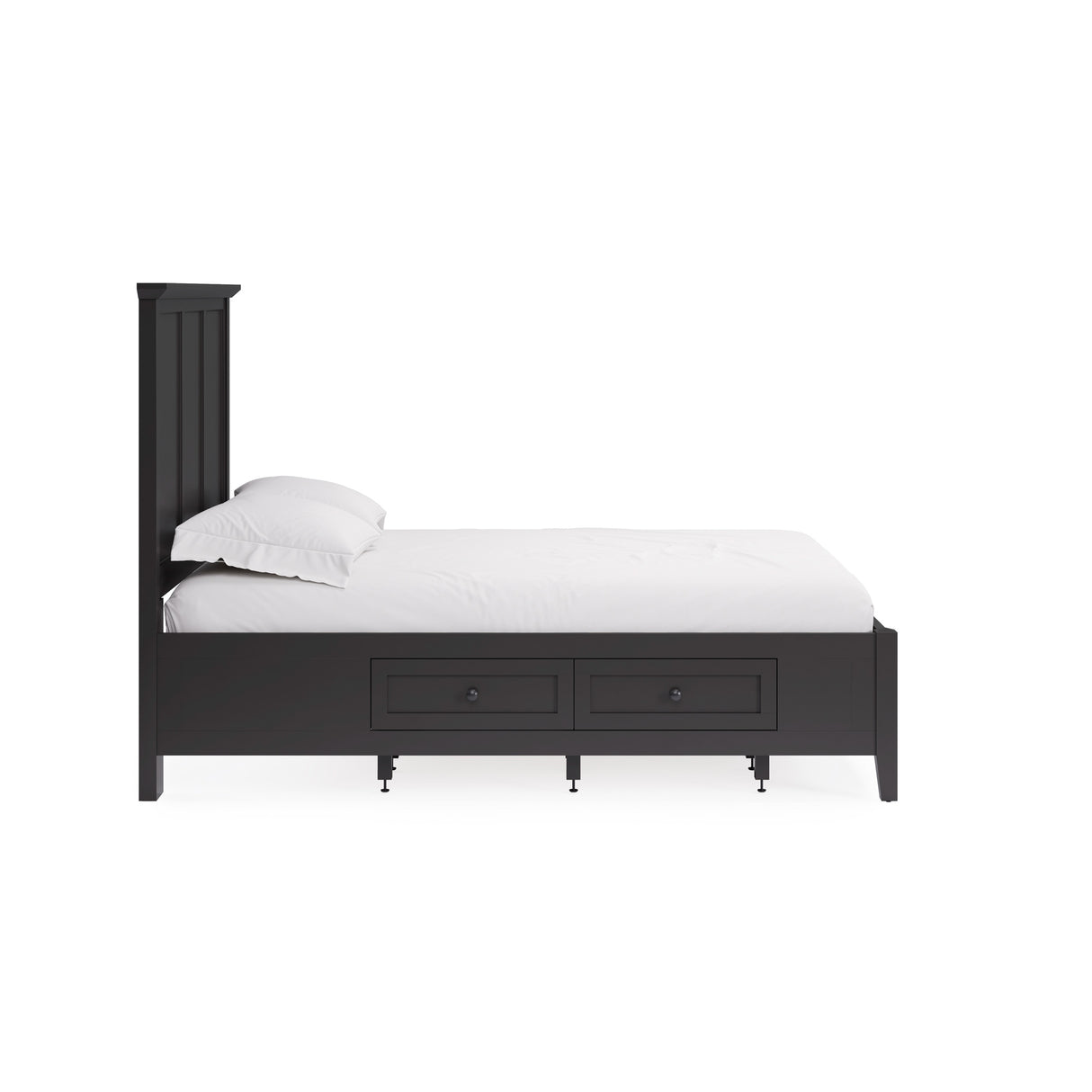 Side view of Grace Raven King Storage Bed