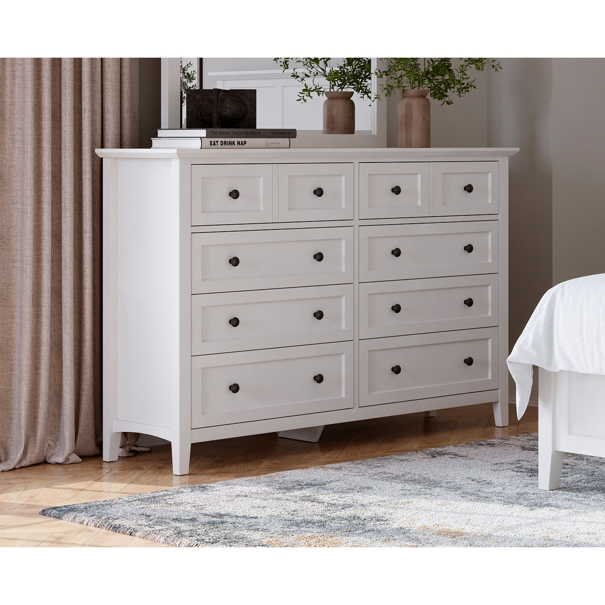 A room setting featuring Grace Snowfall Dresser